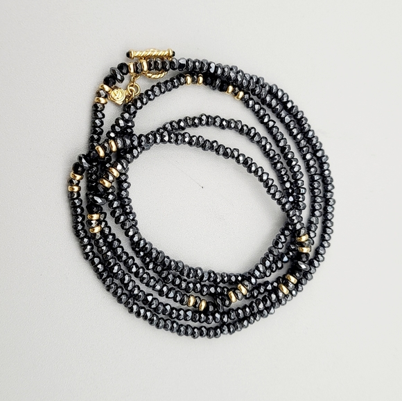 David Yurman Osetra Tweejoux Necklace with Hematine, Black Onyx and 18K Gold - Picture 7 of 15